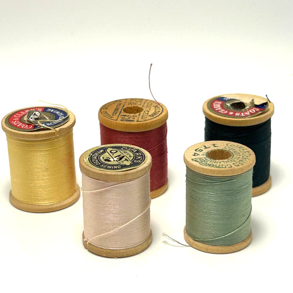 Vintage Thread On Wooden Spools Lot of 30 - Picture 5 of 11